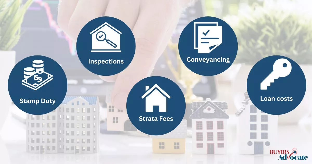 Infographic showing key property investment team members including mortgage broker, buyer’s agent, conveyancer, accountant, and property manager.