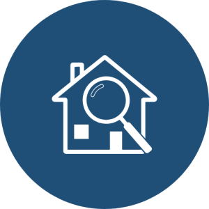 House and magnifying glass icon representing property search and off-market buying opportunities